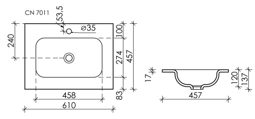 Раковина Ceramica Nova GRACE 61 см CN7011MB накладная цвет черный матовый - фото 3